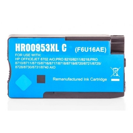 Alternativ zu HP F6U16AE / 953XL Tinte Cyan | TonerDirekt365